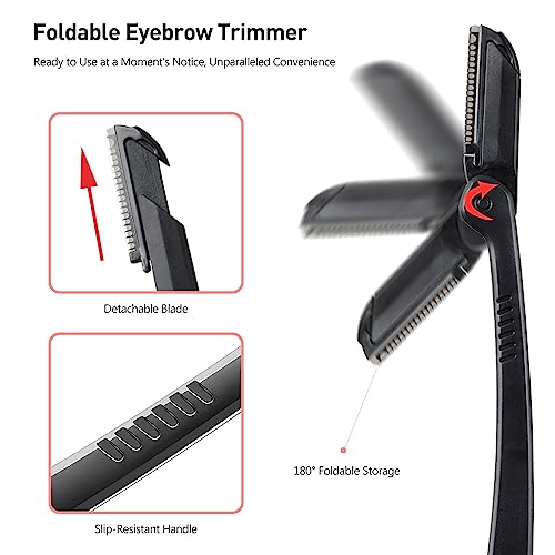 Kootinn 4-in-1 Eyebrow Grooming Kit with Scissors, Razors, and Brush