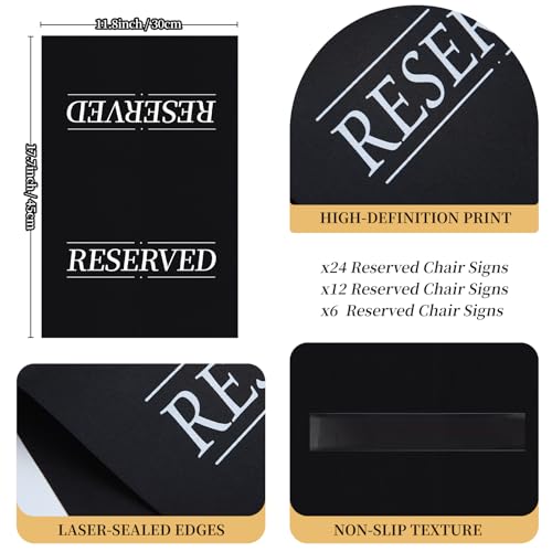 Reserved Seating Signs - 6 Pcs Black and White Wedding & Event Signs