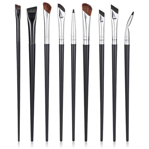 Molain 9Pcs Eyeliner Brush Set, Ultra Thin Angled & Flat Makeup Brushes