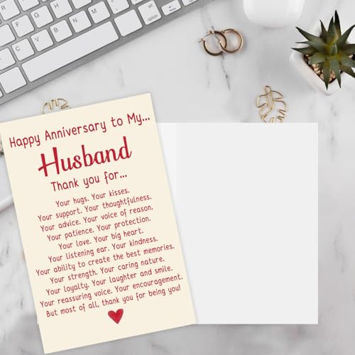 Happy Anniversary Card for Husband - Romantic Design