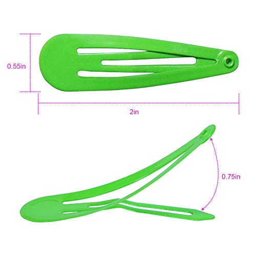 JIARON 80 Pcs 2 Inch Metal Hair Barrettes - Non-Slip Snap Clips in 20 Colors for Girls and Women