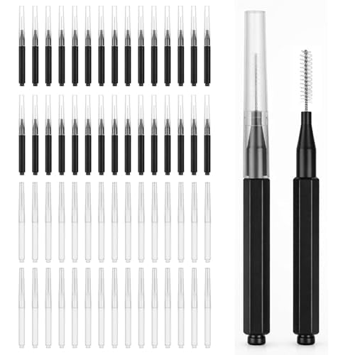 Wanmu 60pcs Micro Spoolies with Cap Eyebrow and Lash Brushes