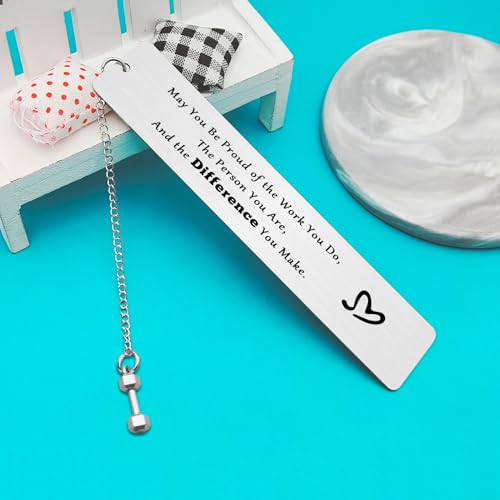Fitness Trainer Appreciation Bookmark Engraved Stainless Steel Gift