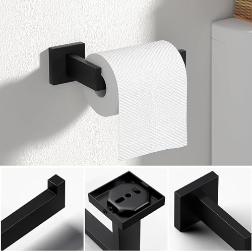 JOPOFI Matte Black Toilet Paper Holder - Modern Design, 1 pcs