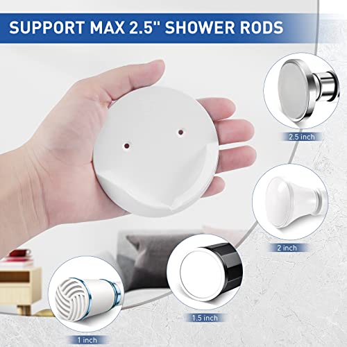 Shower Curtain Rod Holder - Adhesive Wall Mount Bracket, Gloss White