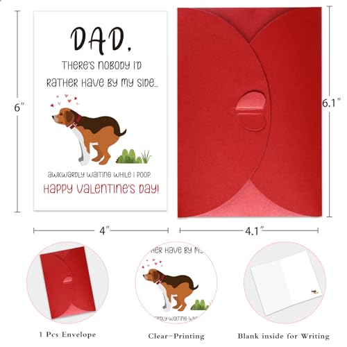 Funny Valentine's Day Card for Dog Dads - Heartfelt Gift with Envelope