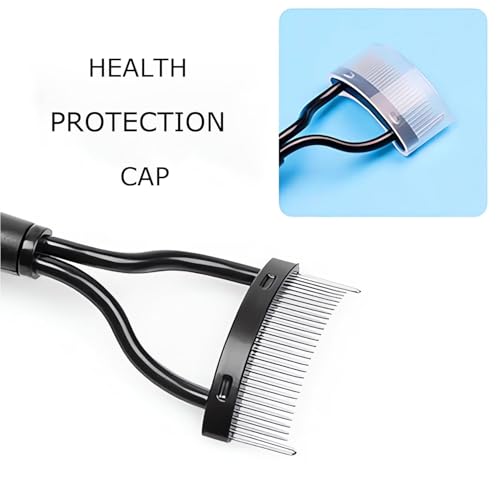 Corconess 2-Piece Metal Eyelash Comb and Separator Tool with Protective Cap