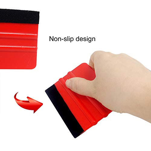 6-Pack Plastic Felt Edge Squeegees for Vinyl Wrap & Window Tint Application