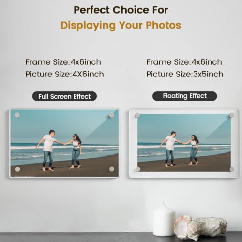 DomeStar 4x6 Magnetic Acrylic Picture Frames for Fridge - 4 Pack