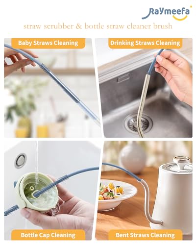 Raymeefa Straw Cleaner Brush Set - Scratch-Free Silicone Cleaning Tool