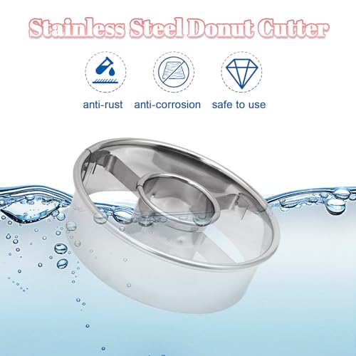 Luomorgo 2-Pack Stainless Steel Donut Cutter - 3.15 Inch Baking Tool