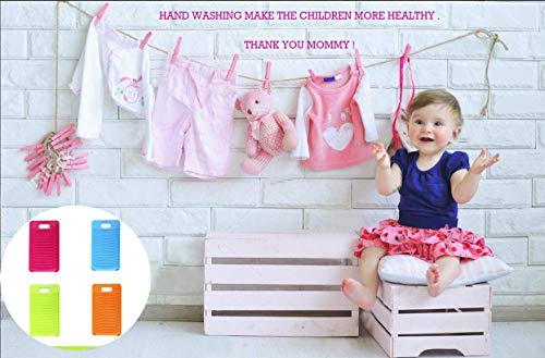 JWCE Mini Plastic Washing Board for Baby Clothes - Blue