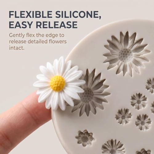 Mini Daisy Silicone Molds for Fondant & Cake Decoration