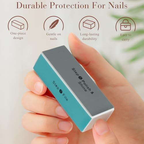Ceemiaa 4-Way Nail Buffer Blocks - 2PCS Shiny Buffing Sponge for Filing, Smoothing & Polishing