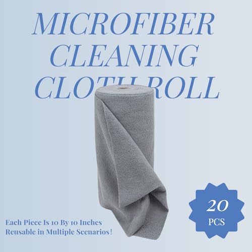 EWMKEODCA Tearable Microfiber Cleaning Cloth Roll, 20 Pieces, Pink