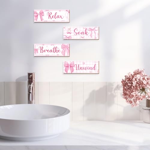 Pink Wall Decor Set with Inspirational Signs for Girls' Room - Riletese
