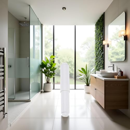 Adjustable White Toilet Paper Holder - Durable Plastic Bathroom Roller