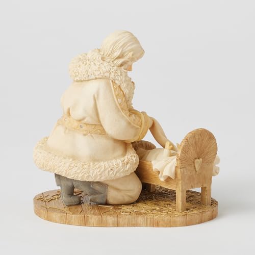 Christmas Santa and Baby Jesus Figurine - Foundations Collection, 5.12 Inch