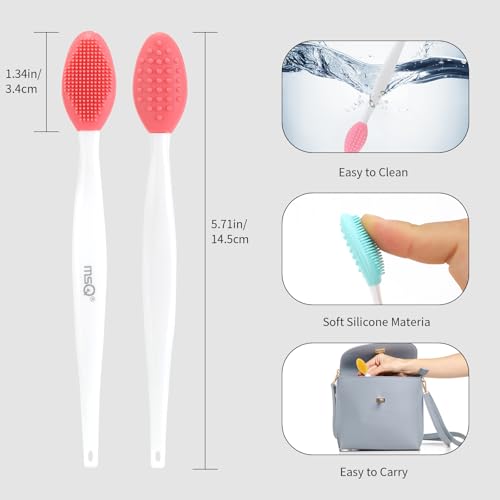 MSQ 5 PCS Double-Ended Silicone Lip Scrub Brush and Nose Cleaner