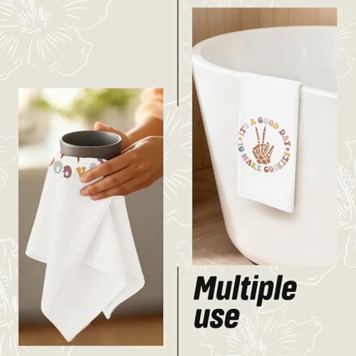 Gothic Skeleton Cookie Baking Towels - Decorative Hand Towels for Kitchen