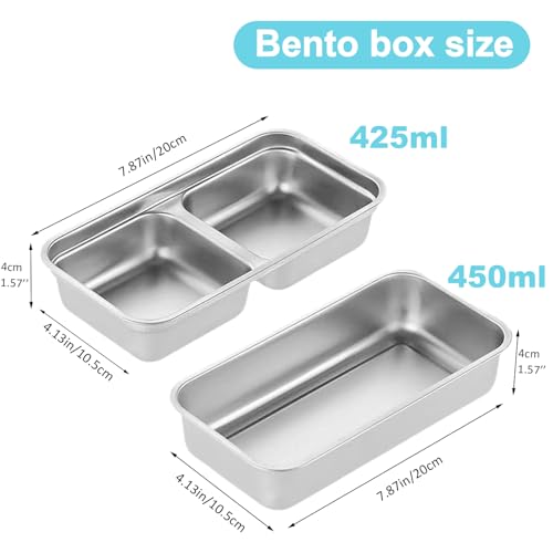 304 Stainless Steel Double Compartment Snack Container