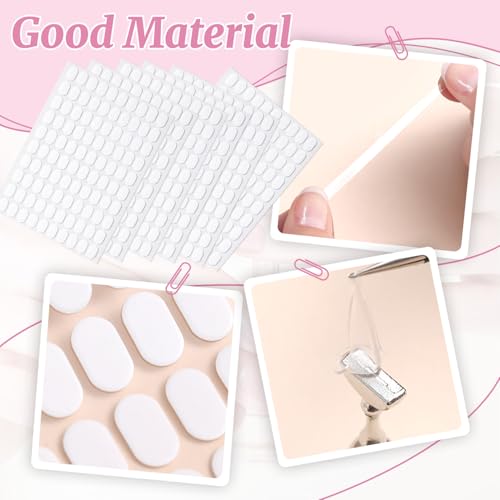 Fzuee 600PCS Double Sided Nail Adhesive Tabs Clear Residue-Free Press On Nails
