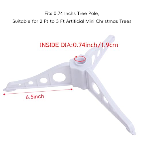 Plastic Christmas Tree Stand White for Mini Artificial Tree - 0.75 Inch Diameter
