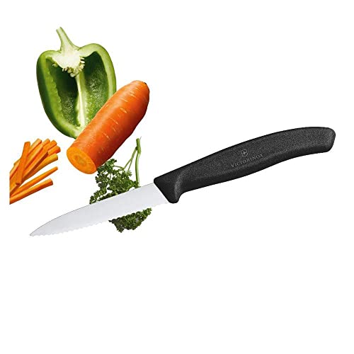 Victorinox Swiss Classic 3.25" Serrated Paring Knife - Black