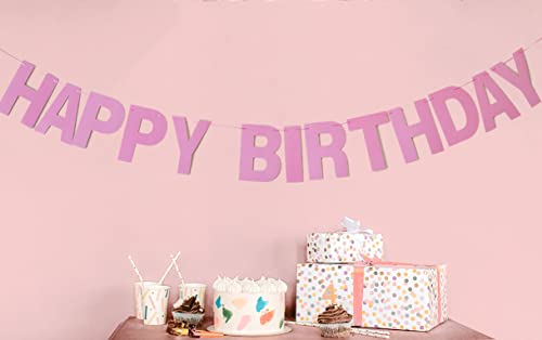 Pink Prestrung Happy Birthday Banner - Party Garland & Decorations