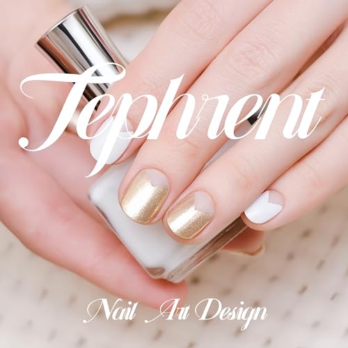 Tephrent 3D Flower Press on Nails Almond Red French Tip False Nails
