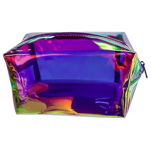TotePrint Purple Holographic PVC Waterproof Cosmetic Toiletry Bag