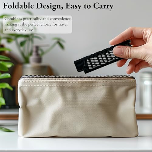 Zoolinn 3PCS Foldable Travel Hair Brush Set - Anti-Static Dual-Headed Compact Comb