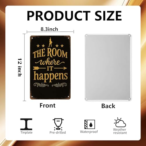 Hamilton The Room Where It Happens Tin Sign 8x12 Metal Wall Decor