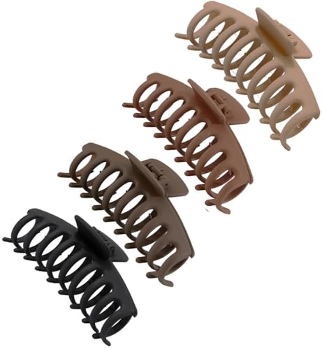 Large Hair Claw Clips 4-Piece Set Non-Slip Strong Hold for Thick and Thin Hair