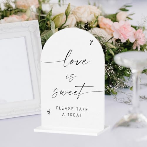 Love Is Sweet Dessert Bar Acrylic Sign for Weddings & Events