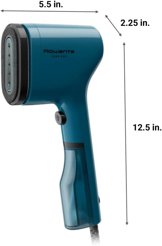 Rowenta PurePop Handheld Steamer - Fast 15-Second Heat-Up | 2.3 Oz Capacity, Portable Travel Essential in Blue