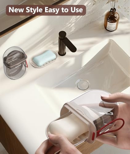 Leakproof Travel Soap Case with Lid - Portable Soap Holder for Gym & Camping