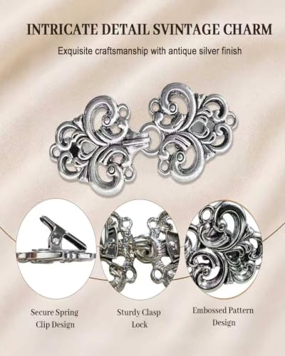 5PCS Vintage Sweater Clips for Women - Retro Cardigan & Shawl Clips