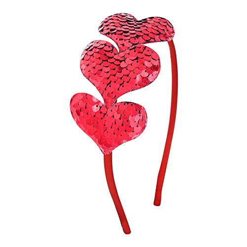 Valentine Glitter Heart Headband Red Non-Slip Hair Accessory