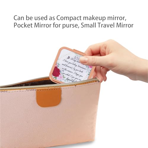 Pocket Mirror for Women, Rosegold Square 2.8”×2.8” Metal Frame