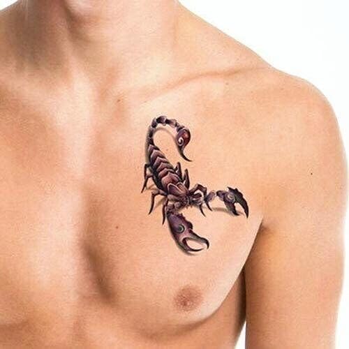 Large Black Scorpion Temporary Tattoo Waterproof Realistic Body Art
