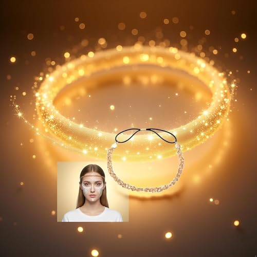 Gold Elastic Metal Headband Sparkly Braided Hair Chain Accessory