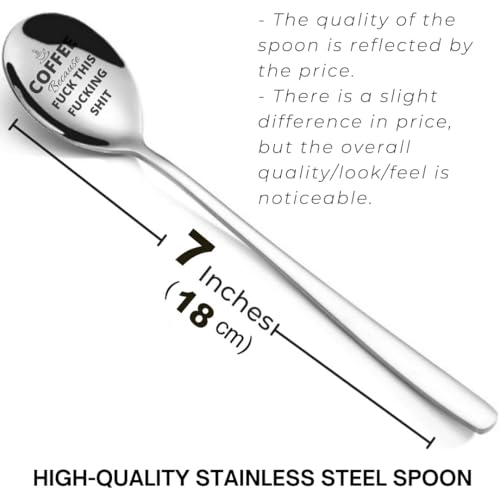 Funny Engraved Coffee Spoon - 304 Stainless Steel Long Handle