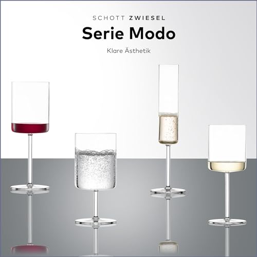 Schott Zwiesel Modo White Wine Glass (Set of 4), Linear Wine Glasses for White Wine, Dishwasher Safe Tritan Crystal Glasses, Made in Germany (Item No. 119900)