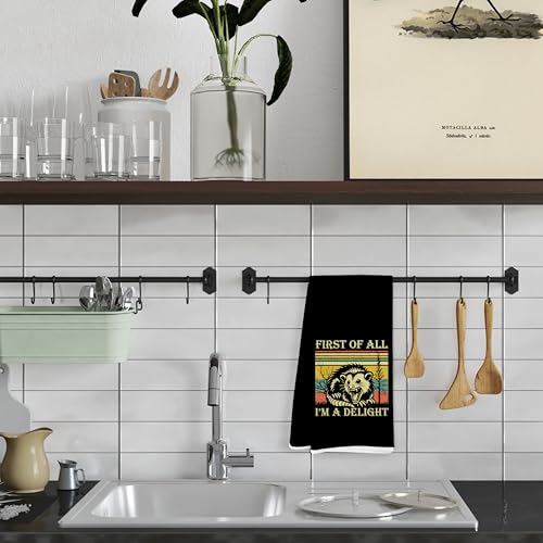 FITIE Opossum Gifts Funny Kitchen Towel - First of All I'm A Delight - Color 1, 16x24 Inches