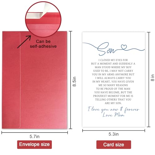 To My Son Heartfelt Poem Greeting Card - Luxury Graduation & Birthday Gift