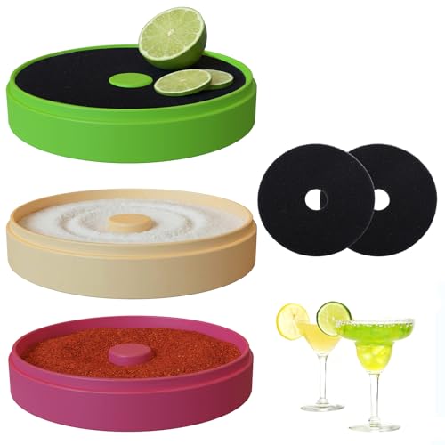 3-Tier Margarita Salt Rimmer Set with Sponges - Easy-Clean Bar Tool