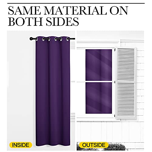 NICETOWN Blackout Curtain Panel, 55W x 78L, Royal Purple