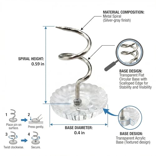200 pcs Transparent Twist Pins for Bedskirts & Upholstery