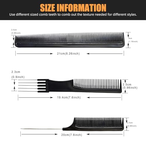 Professional Hair Comb Set 6-Piece Barber Styling Kit
